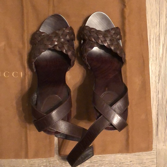 Authentic Gucci Sand Pelle S. Gomma Lifford Platform Sandal - Picture 12 of 13